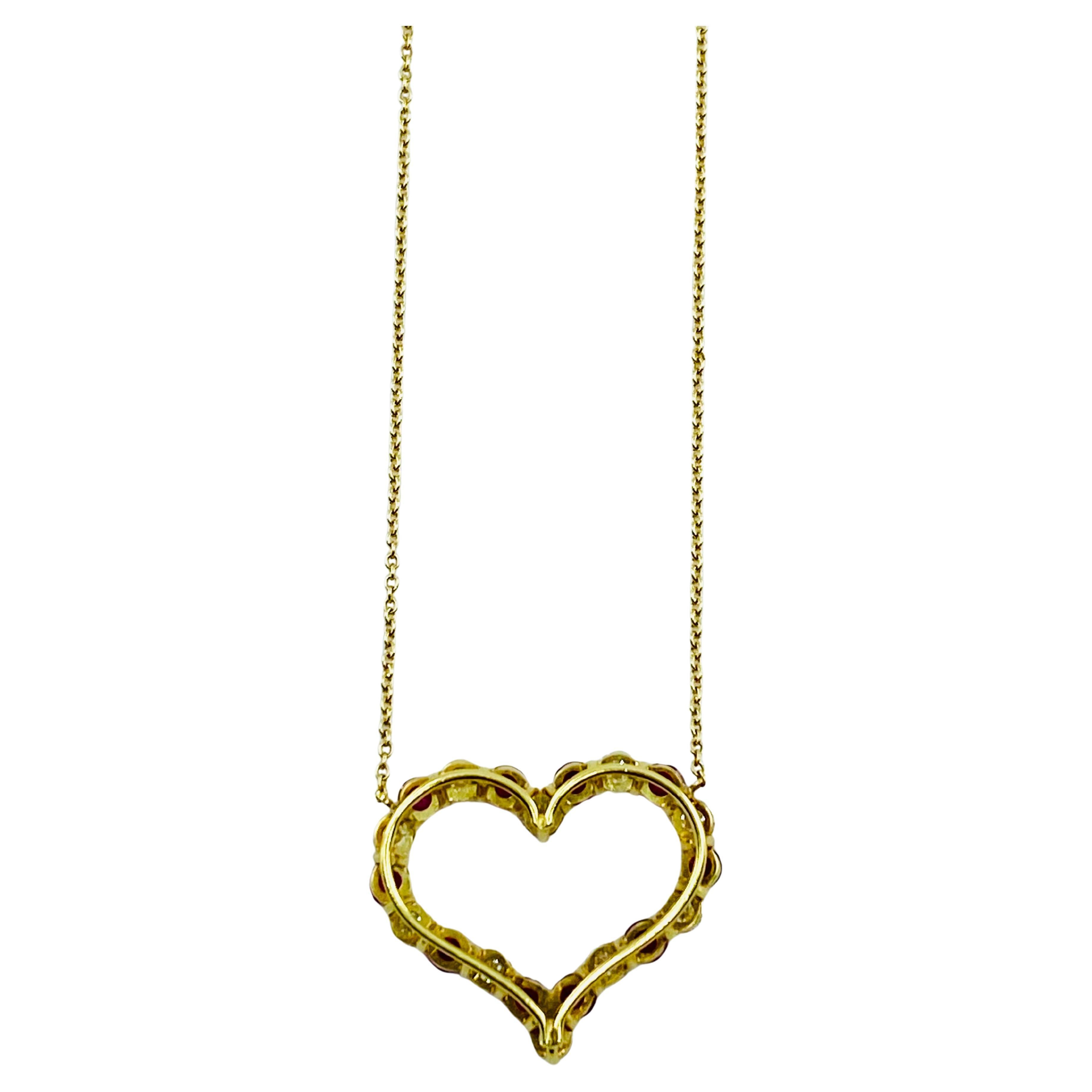 Tiffany & Co. Heart Pendant 18k Gold Diamond Ruby For Sale 1