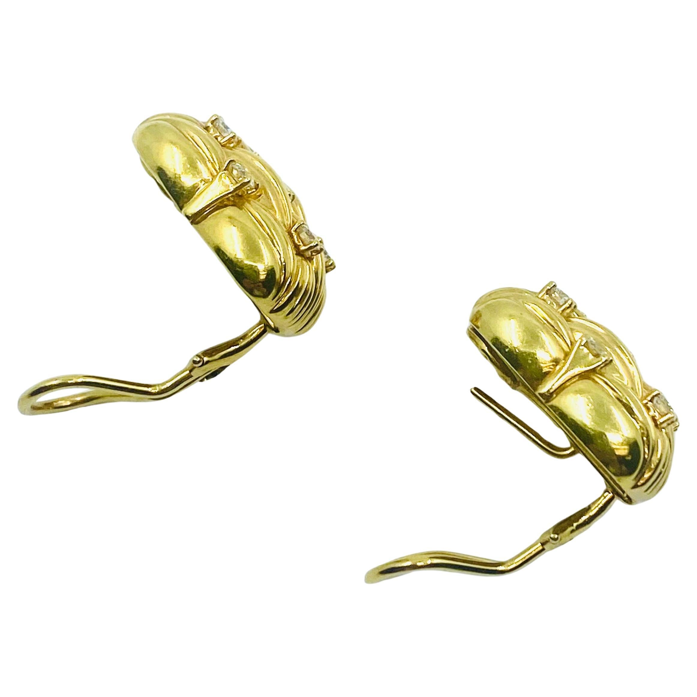 Tiffany & Co. Earrings 18K Gold Diamond For Sale 2