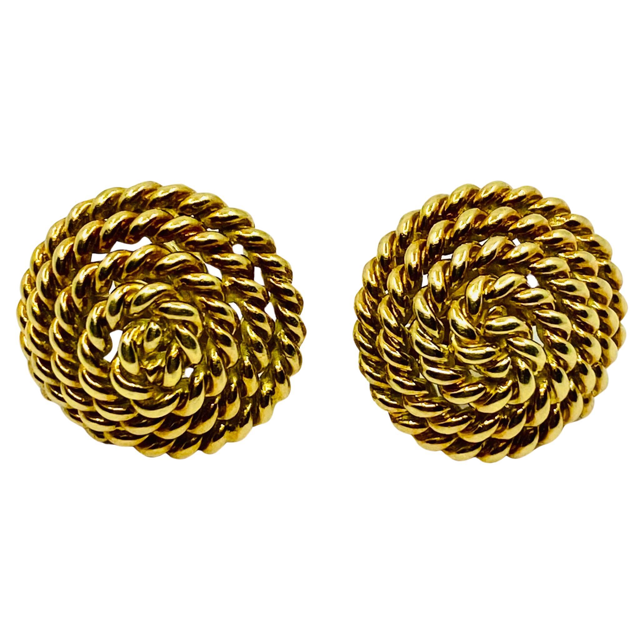 Tiffany & Co. 18k Gold Rope Earrings Stud