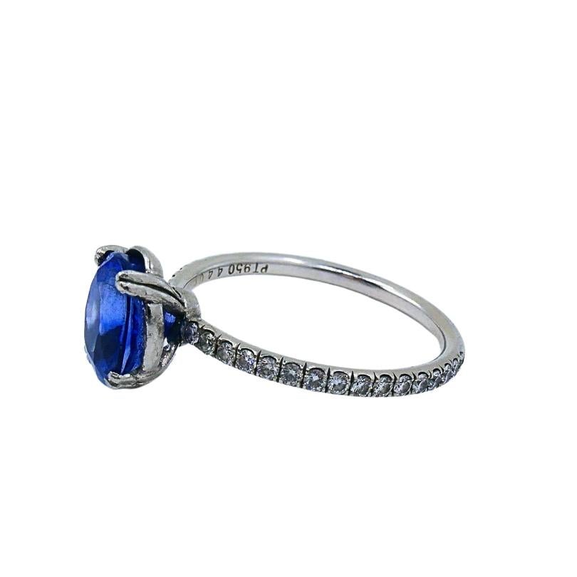 Platin Saphir Diamant Ring Vintage By (Gemischter Schliff) im Angebot