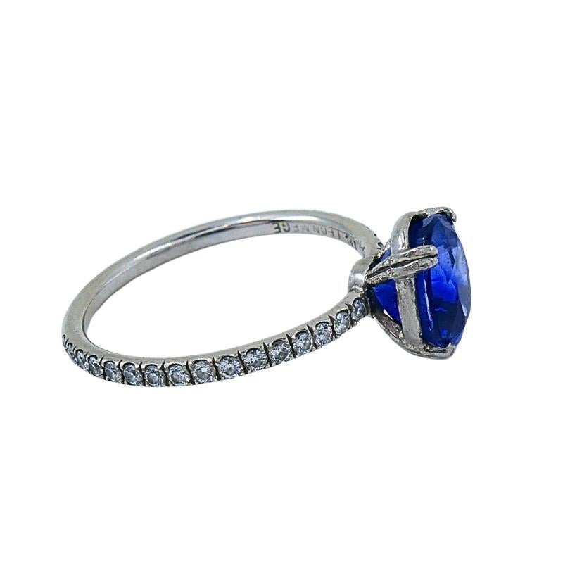Platin Saphir Diamant Ring Vintage By im Zustand „Relativ gut“ im Angebot in Beverly Hills, CA
