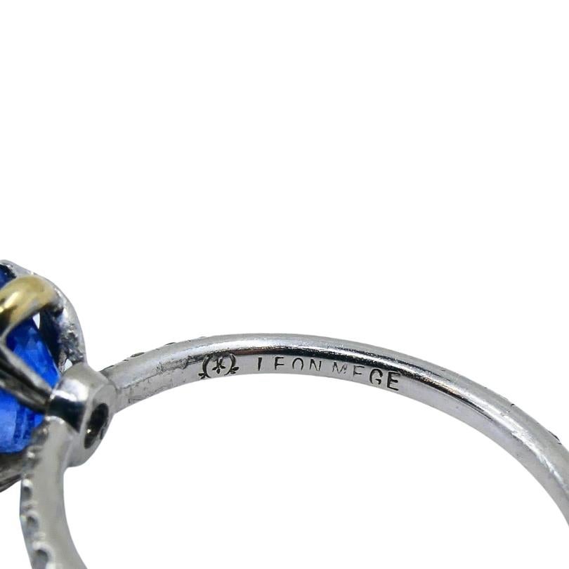 Platin Saphir Diamant Ring Vintage By im Angebot 3