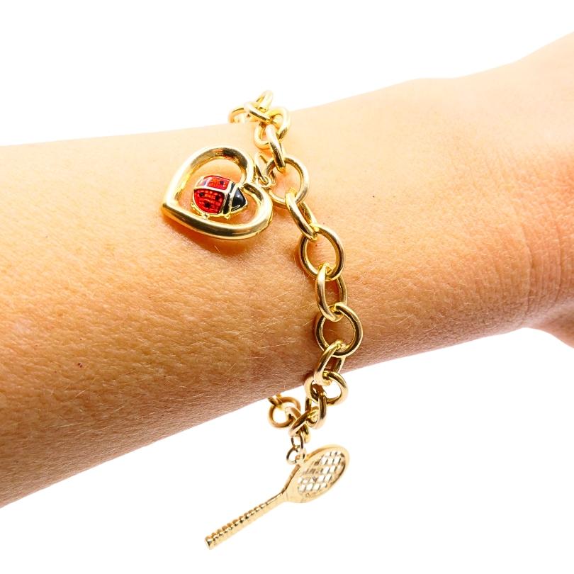 Pulsera de eslabones de oro de 14k Joyas de época en Bueno estado para la venta en Beverly Hills, CA