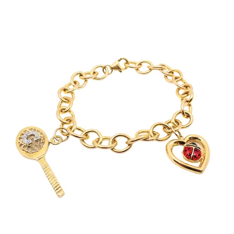 Pulsera de eslabones de oro de 14k Joyas de época en venta 3