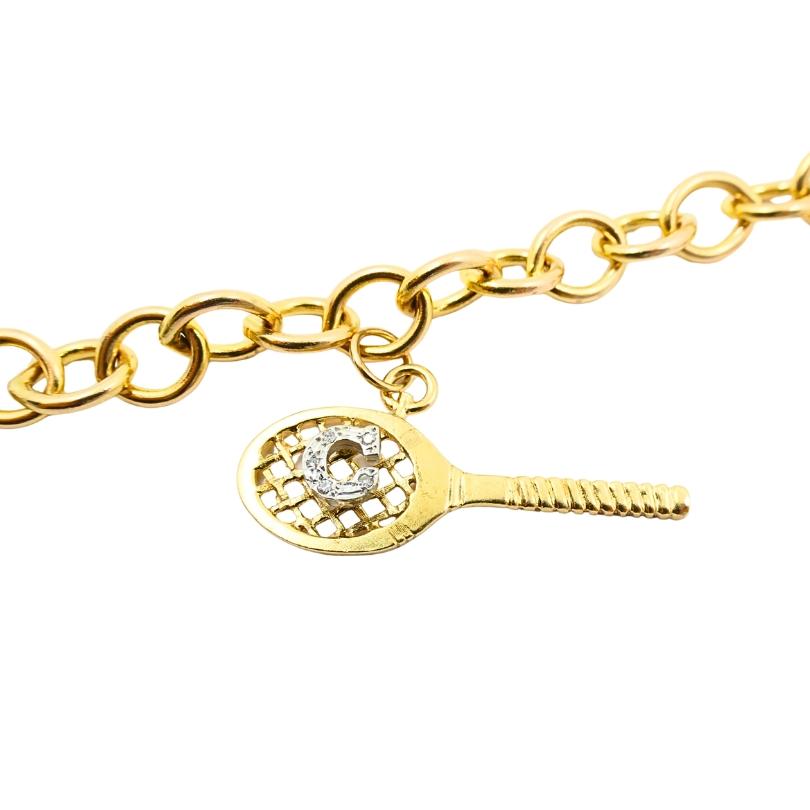 Pulsera de eslabones de oro de 14k Joyas de época en venta 2