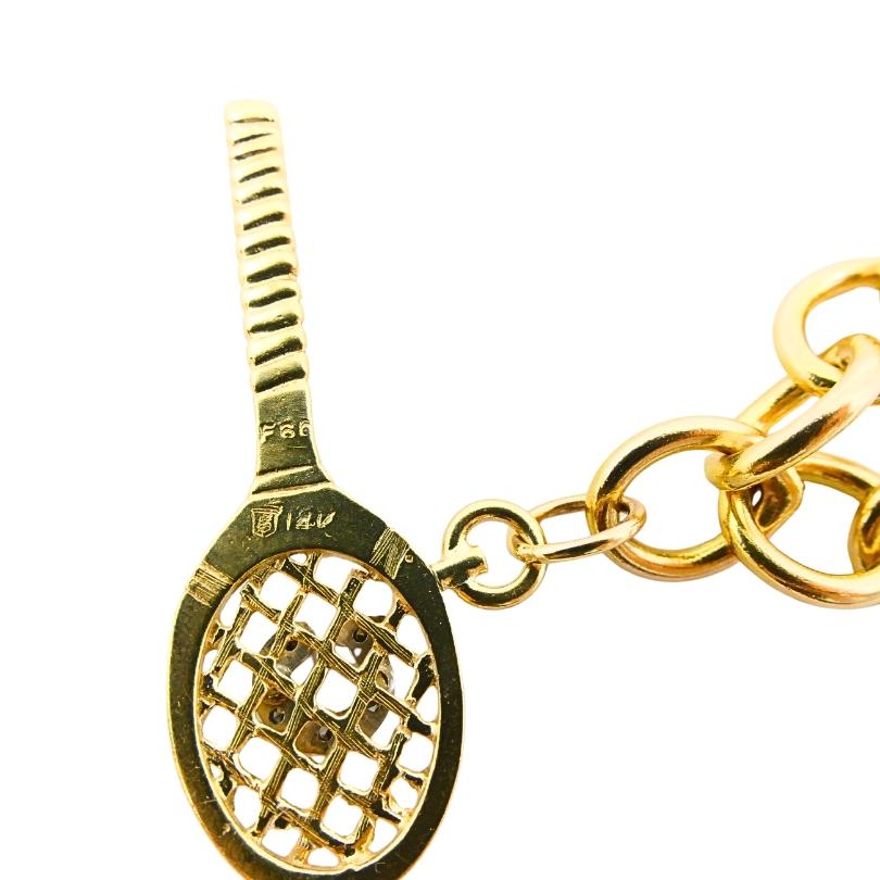 Pulsera de eslabones de oro de 14k Joyas de época en venta 4