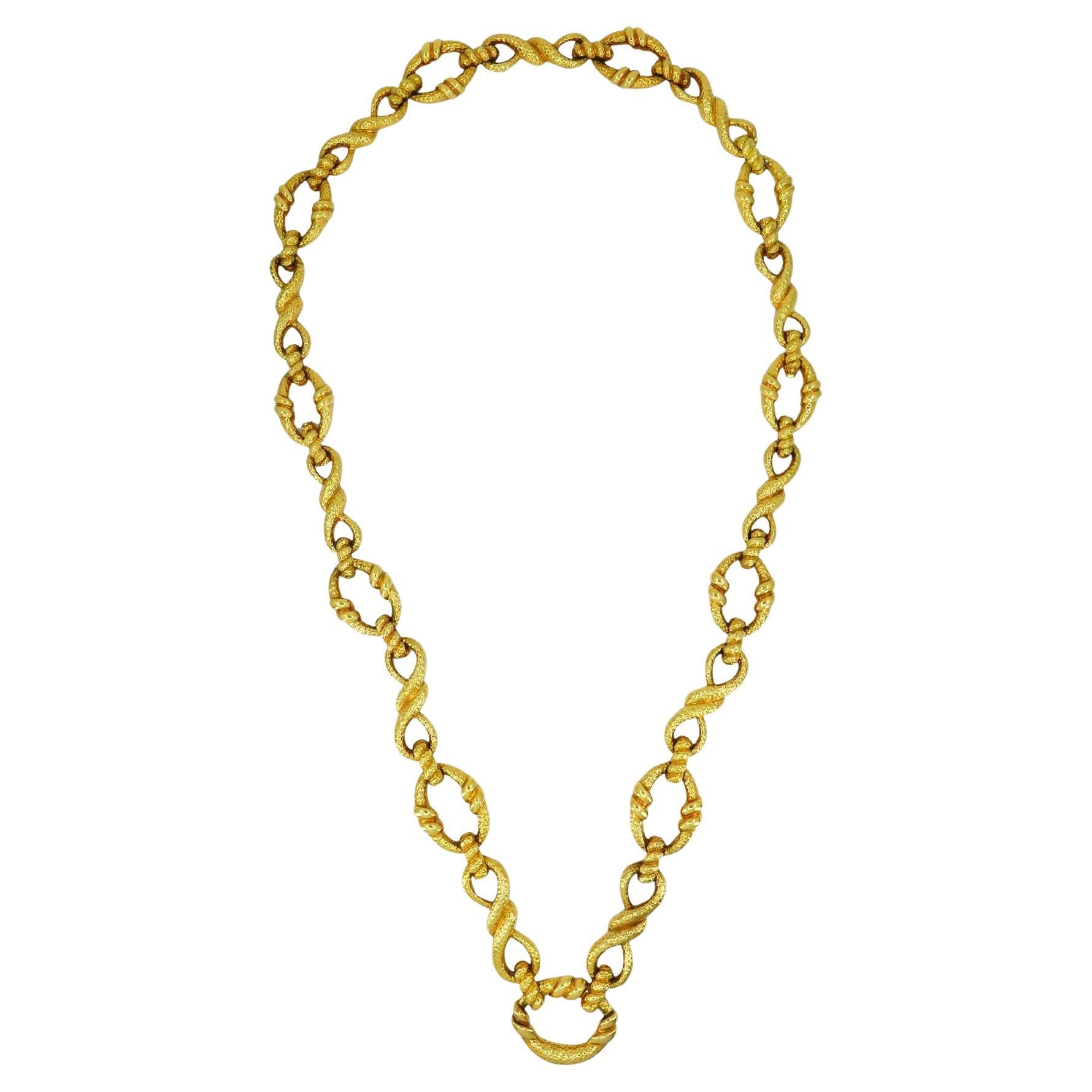 Vintage Wander 18k Hammered Gold Convertible Necklace