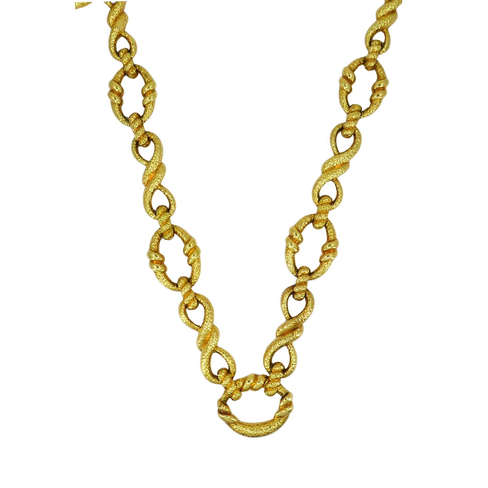 Vintage Wander Collier convertible en or martelé 18k en vente 3