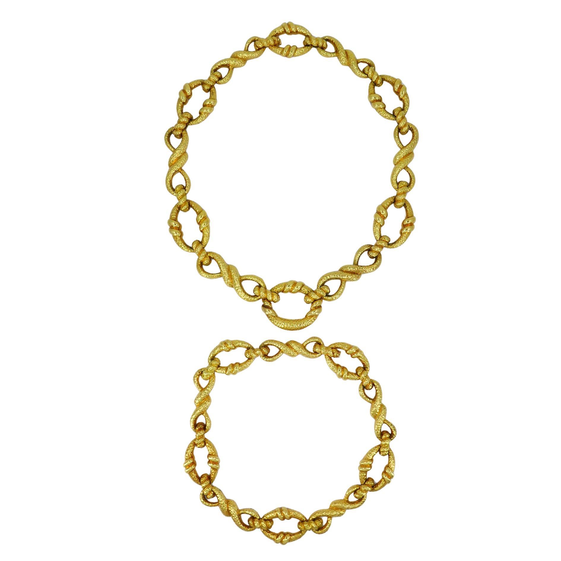 Vintage Wander Collier convertible en or martelé 18k en vente 1