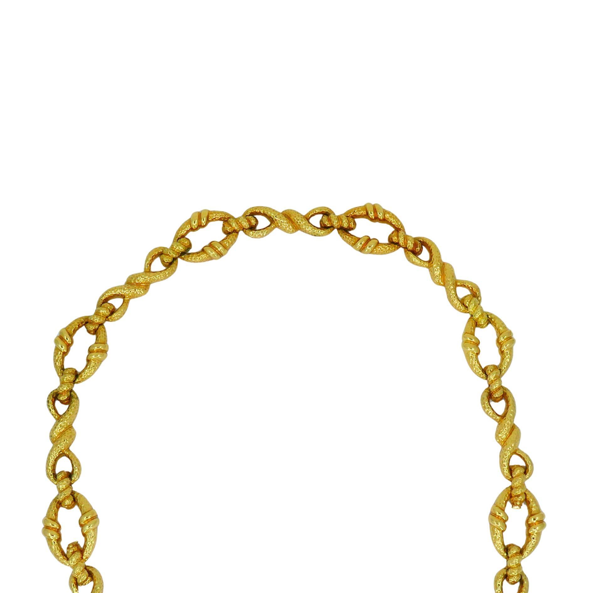 Vintage Wander Collier convertible en or martelé 18k en vente 4