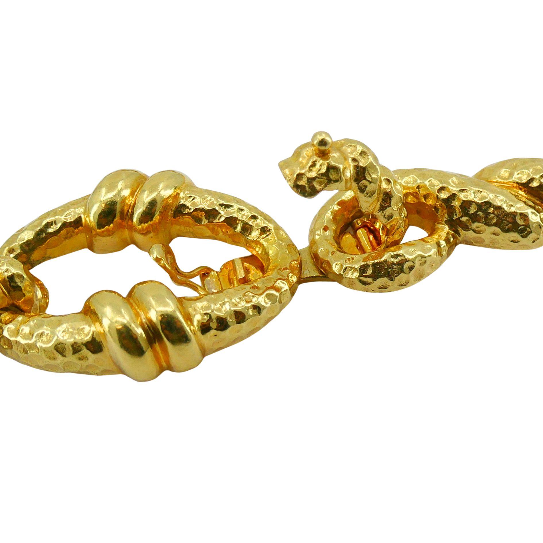 Vintage Wander Collier convertible en or martelé 18k en vente 6