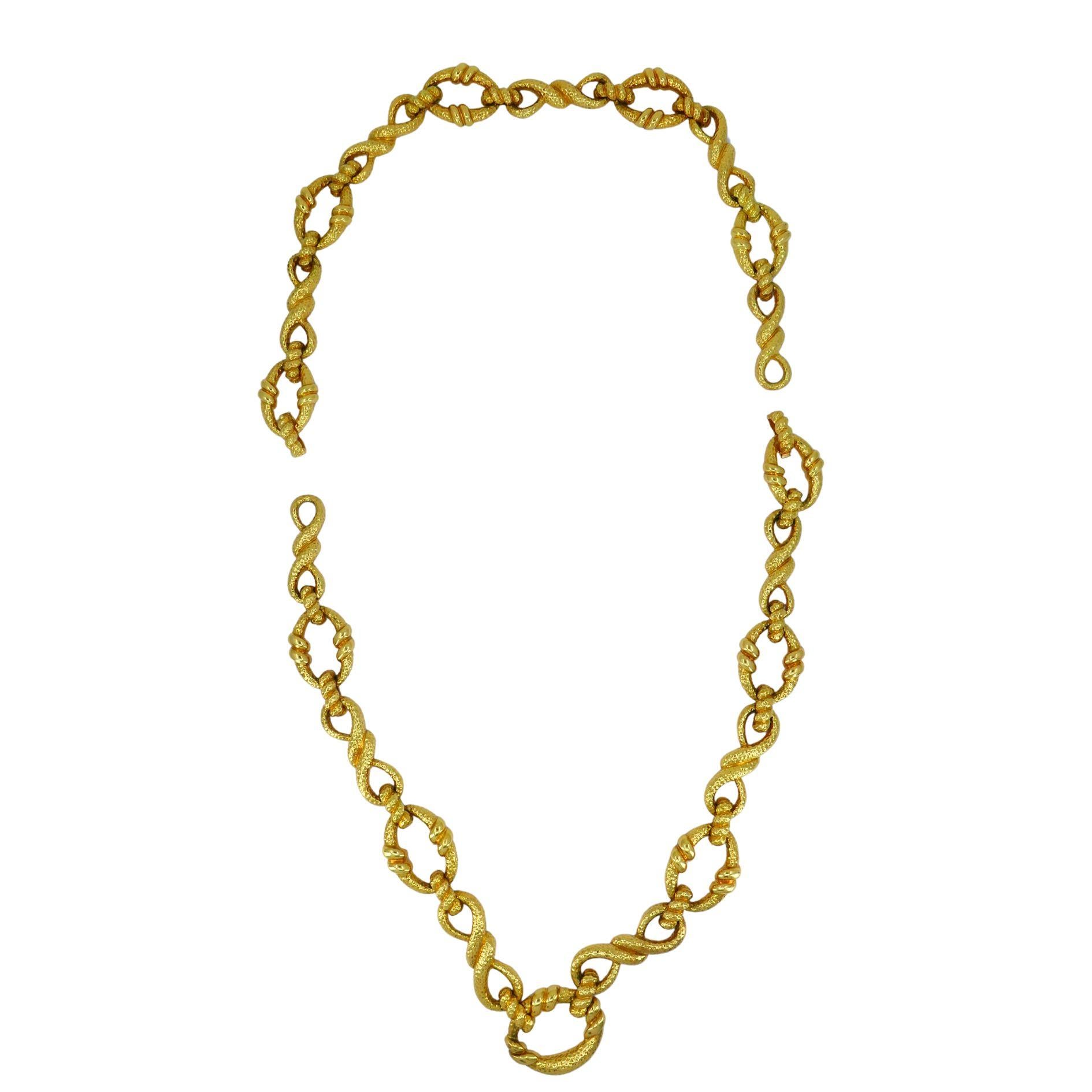 Vintage Wander Collier convertible en or martelé 18k en vente 2