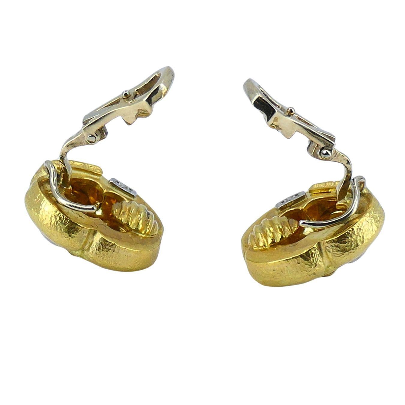 Orecchini a clip d'epoca in oro 18k e platino Trent in vendita 6