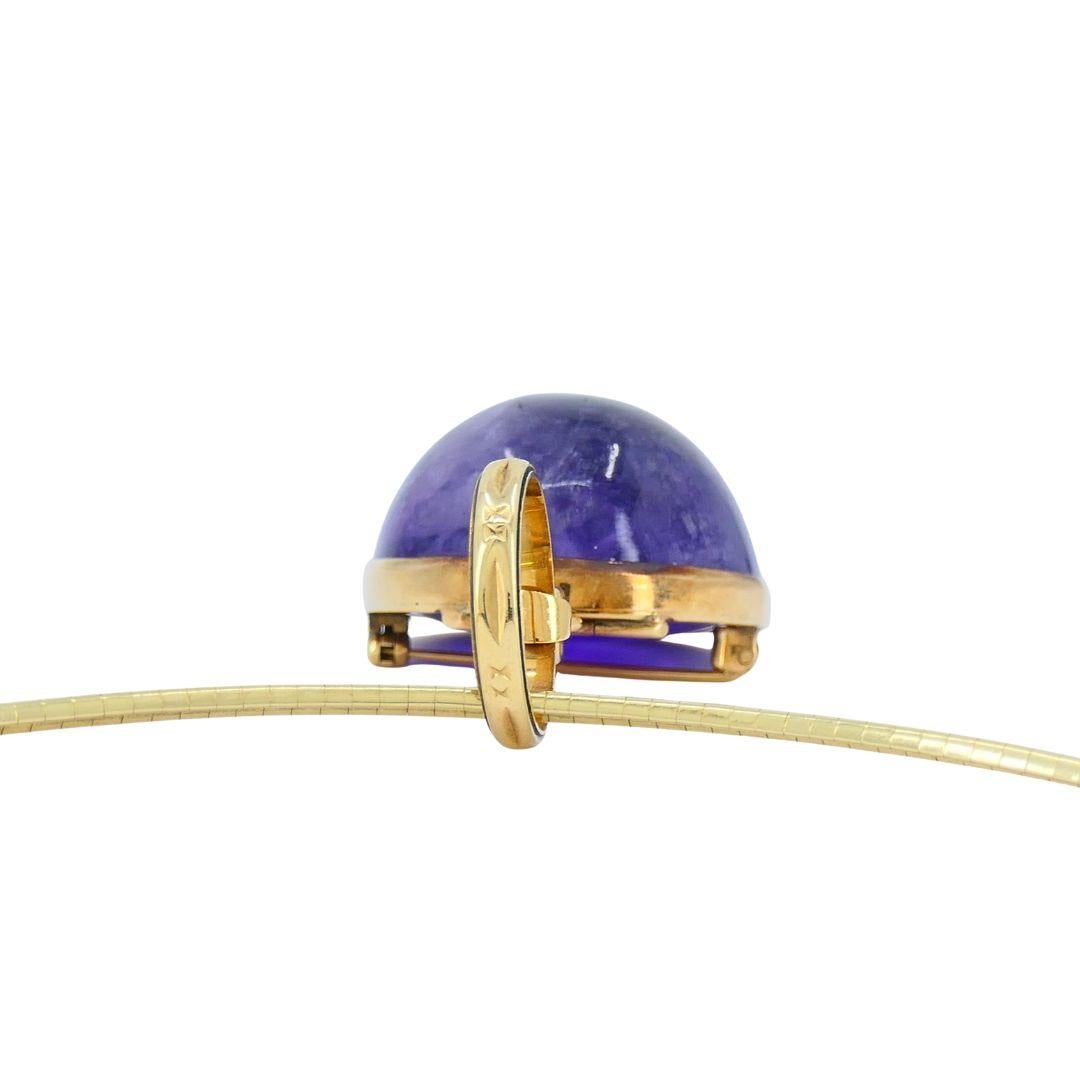 Collana con ciondolo di ametista in oro vintage in vendita 4