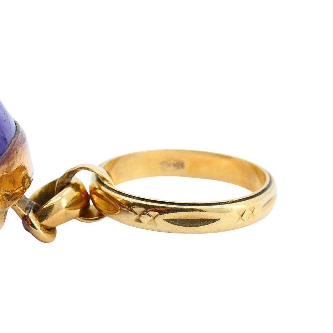 Collana con ciondolo di ametista in oro vintage in vendita 7