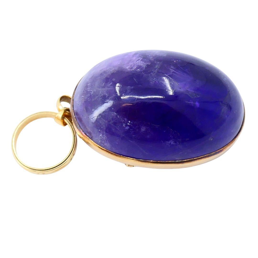 Collana con ciondolo di ametista in oro vintage in vendita 10