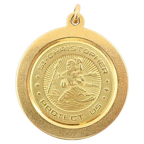 Tiffany & Co. Charm vintage di Saint Christopher in oro 14k in vendita