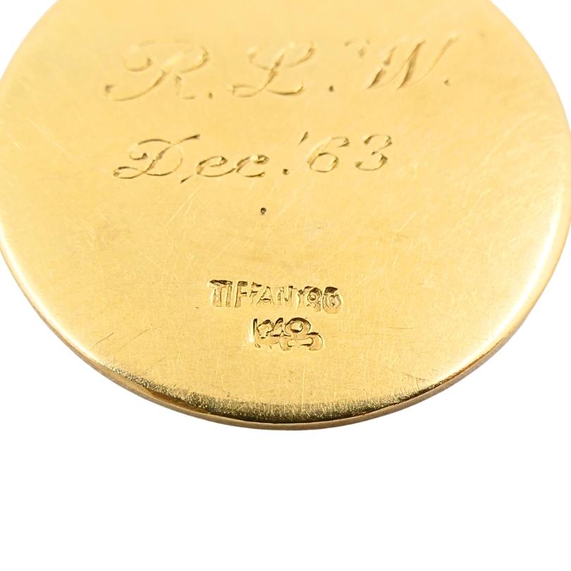 da uomo o donna Tiffany & Co. Charm vintage di Saint Christopher in oro 14k in vendita