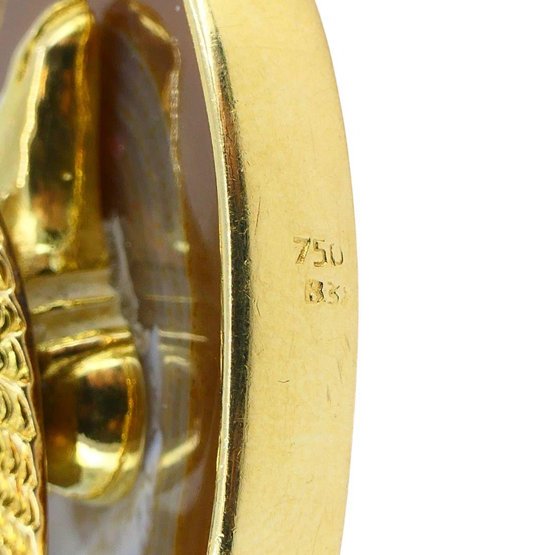 Vintage 18k Gold Diamant Rubin Widder Astrologie Anhänger im Angebot 3