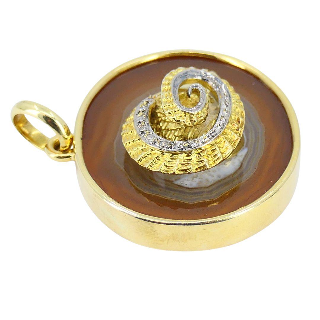 Vintage 18k Gold Diamant Rubin Widder Astrologie Anhänger im Angebot 1