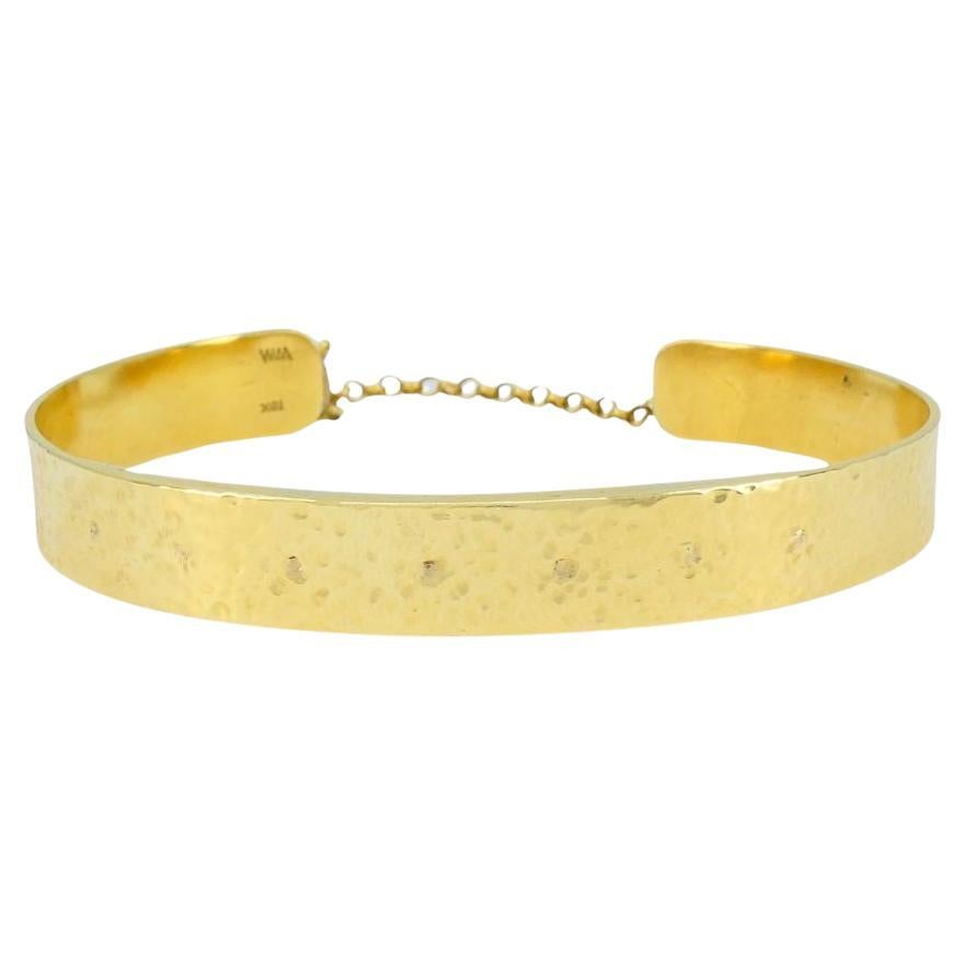 Vintage 18k Hammered Gold Cuff Bracelet