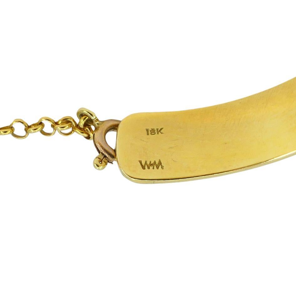 Bracelet manchette vintage en or martelé 18k en vente 5