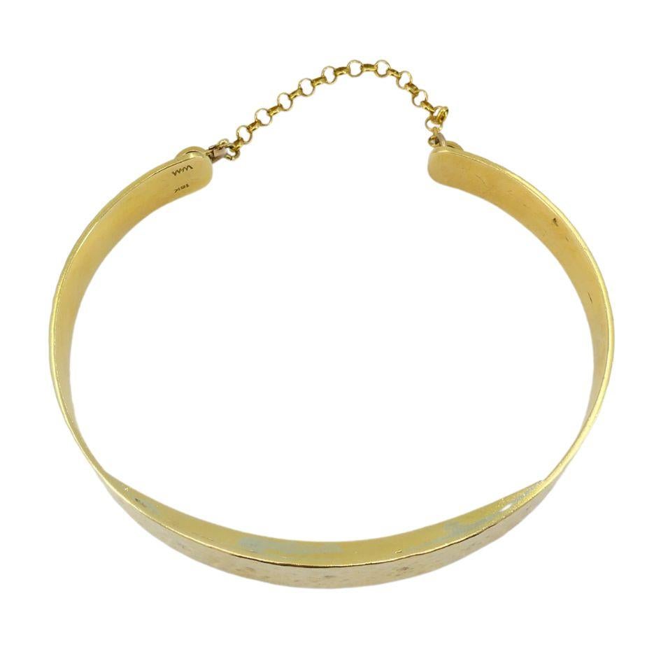 Bracelet manchette vintage en or martelé 18k en vente 6
