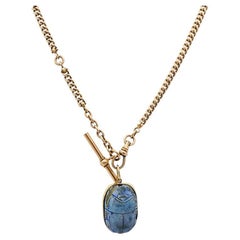 Scarab Necklace Vintage 14k Gold Watch Chain