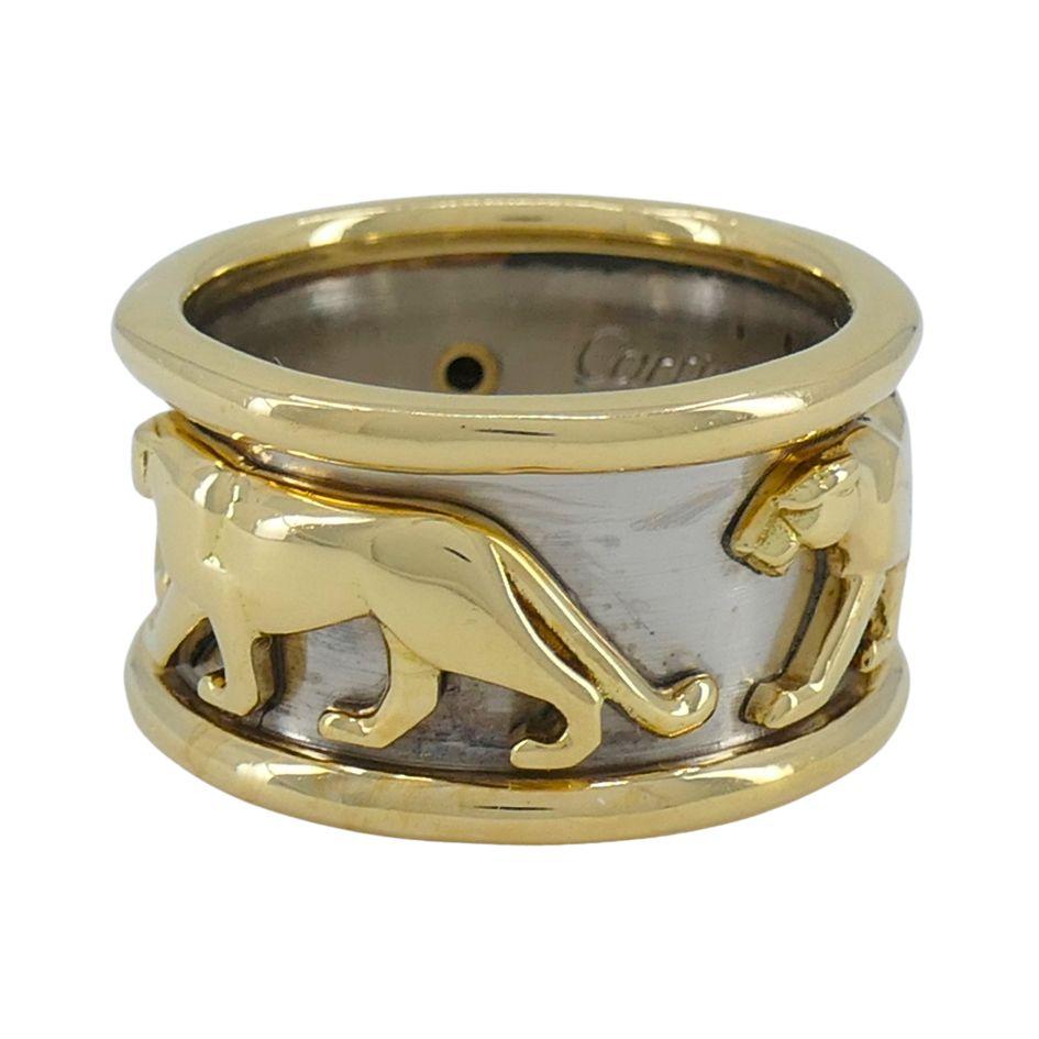 Vintage Panthère de Cartier Bague en or 18k Steele Unisexe en vente