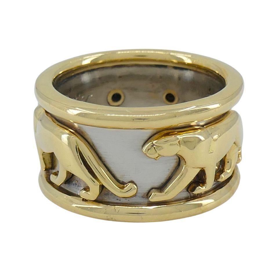 Vintage Panthère de Cartier Bague en or 18k Steele en vente 1