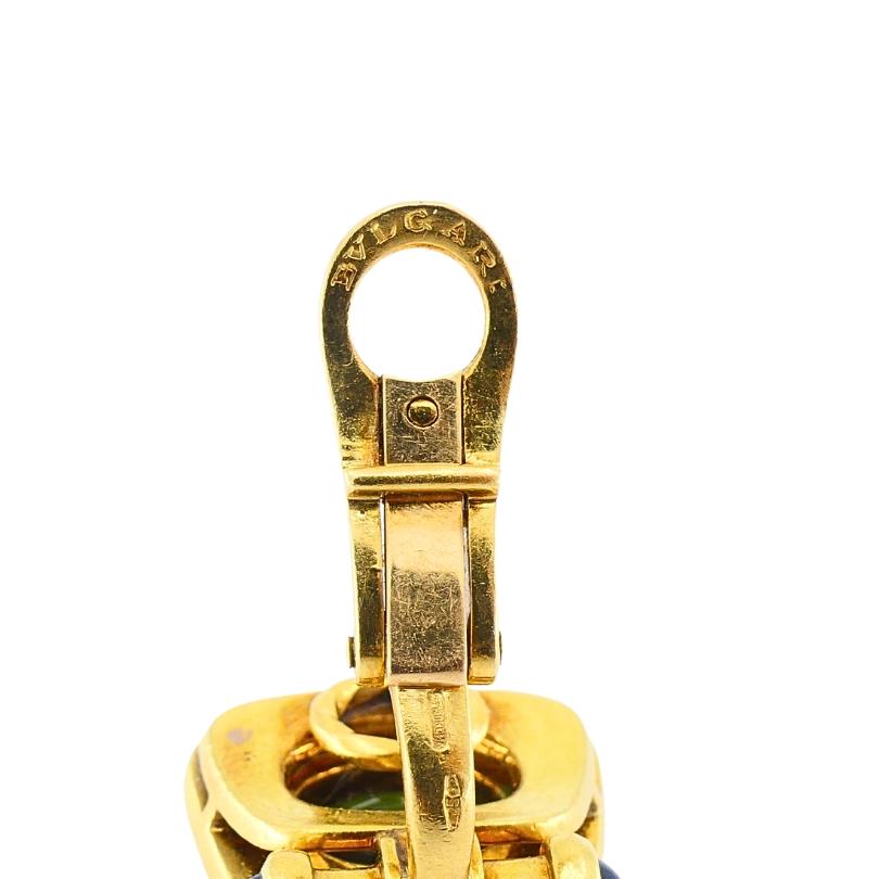 Bulgari Bvlgari Boucles d'oreilles à pince en or 18k Tourmaline, saphir et diamant en vente 4