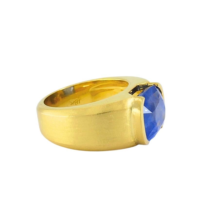Bague en or 18 carats saphir naturel de Birmanie Rapport GIA Unisexe en vente