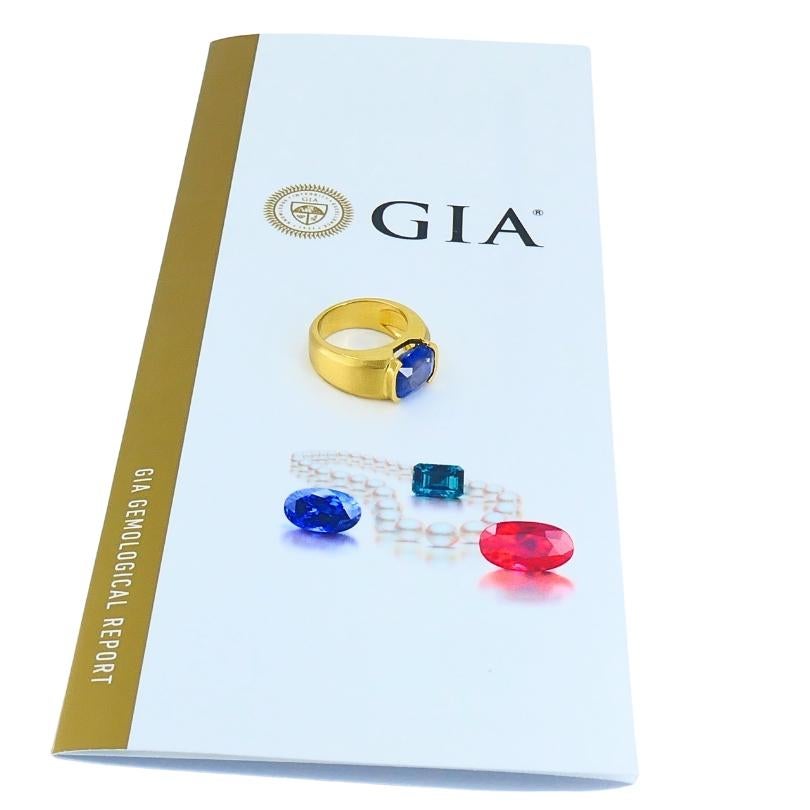 Bague en or 18 carats saphir naturel de Birmanie Rapport GIA en vente 4