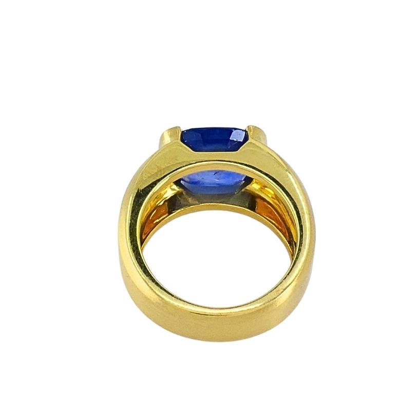 Bague en or 18 carats saphir naturel de Birmanie Rapport GIA en vente 2