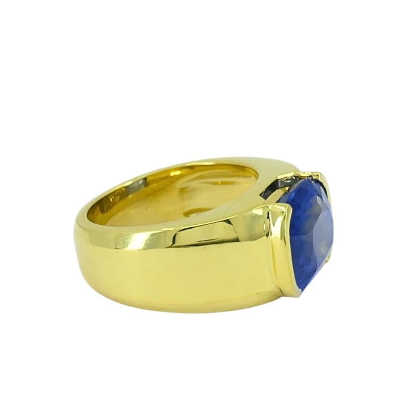 Bague en or 18 carats saphir naturel de Birmanie Rapport GIA en vente 1