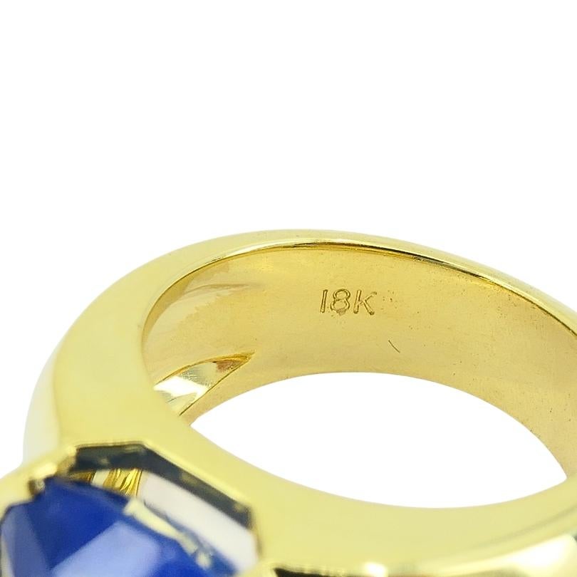 Bague en or 18 carats saphir naturel de Birmanie Rapport GIA en vente 4