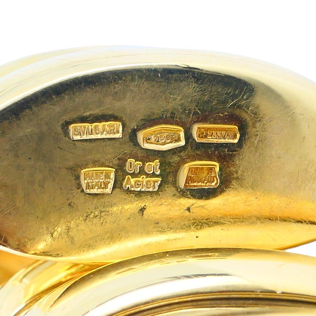 Bracciale vintage Bvlgari in oro 18k e acciaio inossidabile in vendita 5