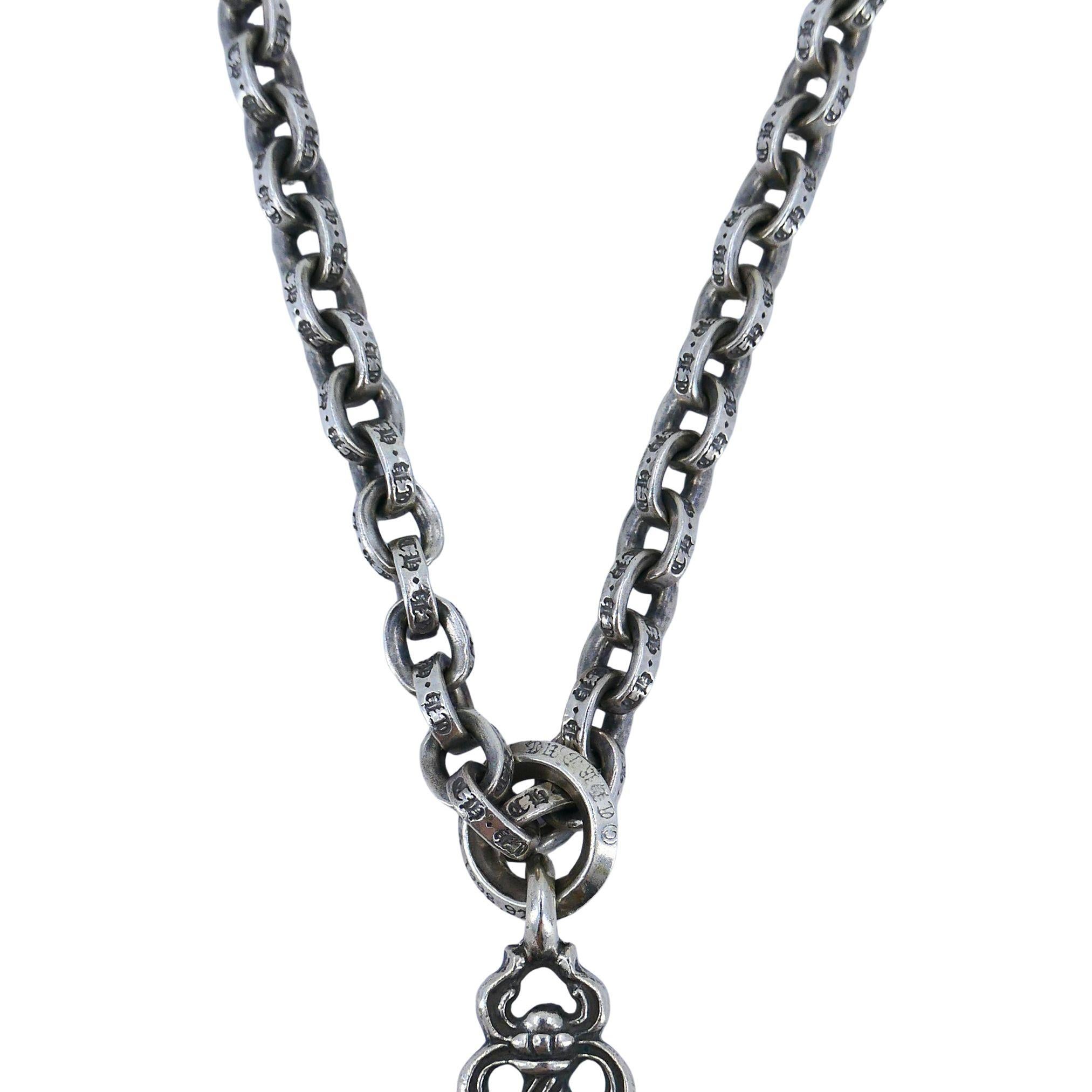 Collana con ciondolo a catena in argento sterling Chrome Hearts in vendita 2
