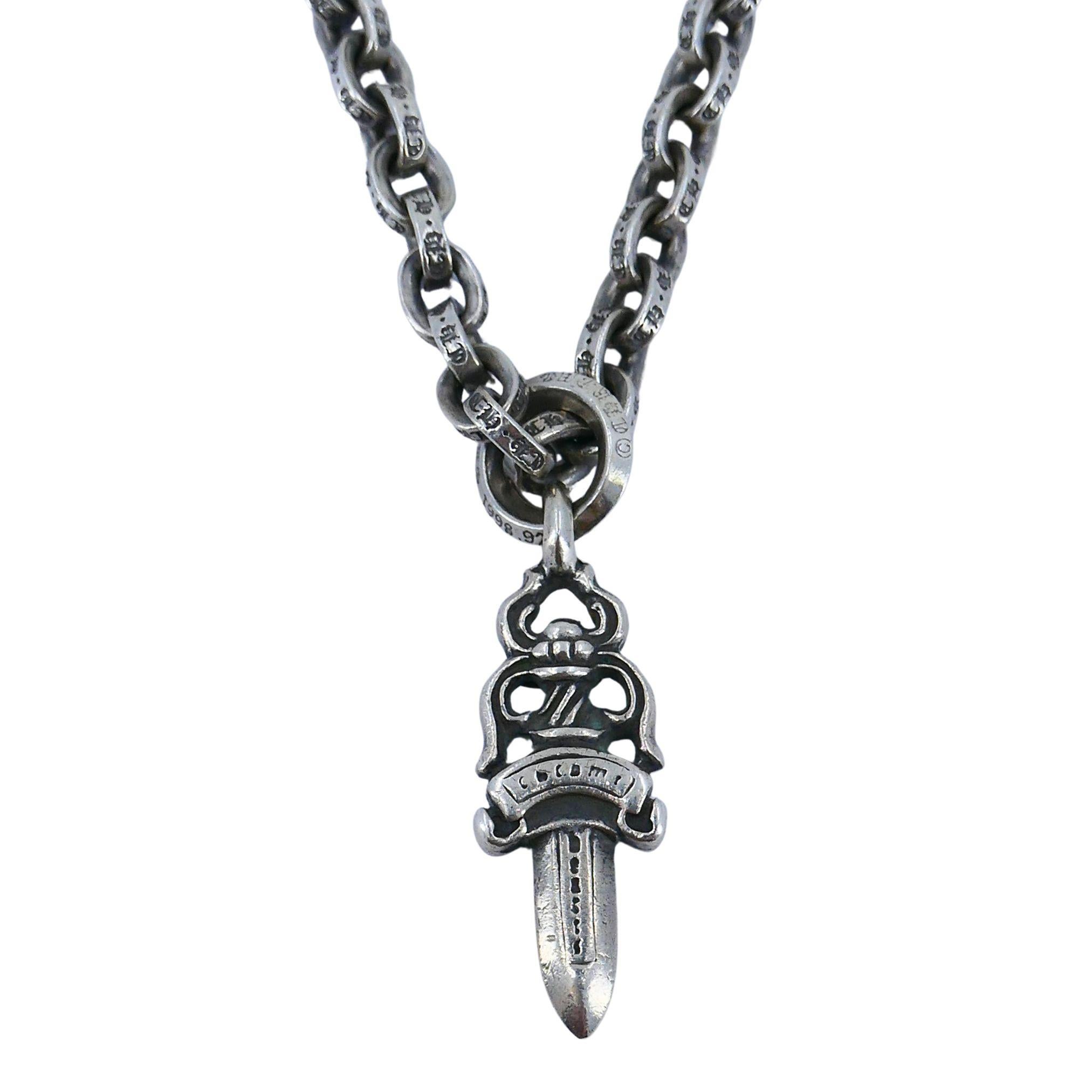 Collana con ciondolo a catena in argento sterling Chrome Hearts in vendita 1
