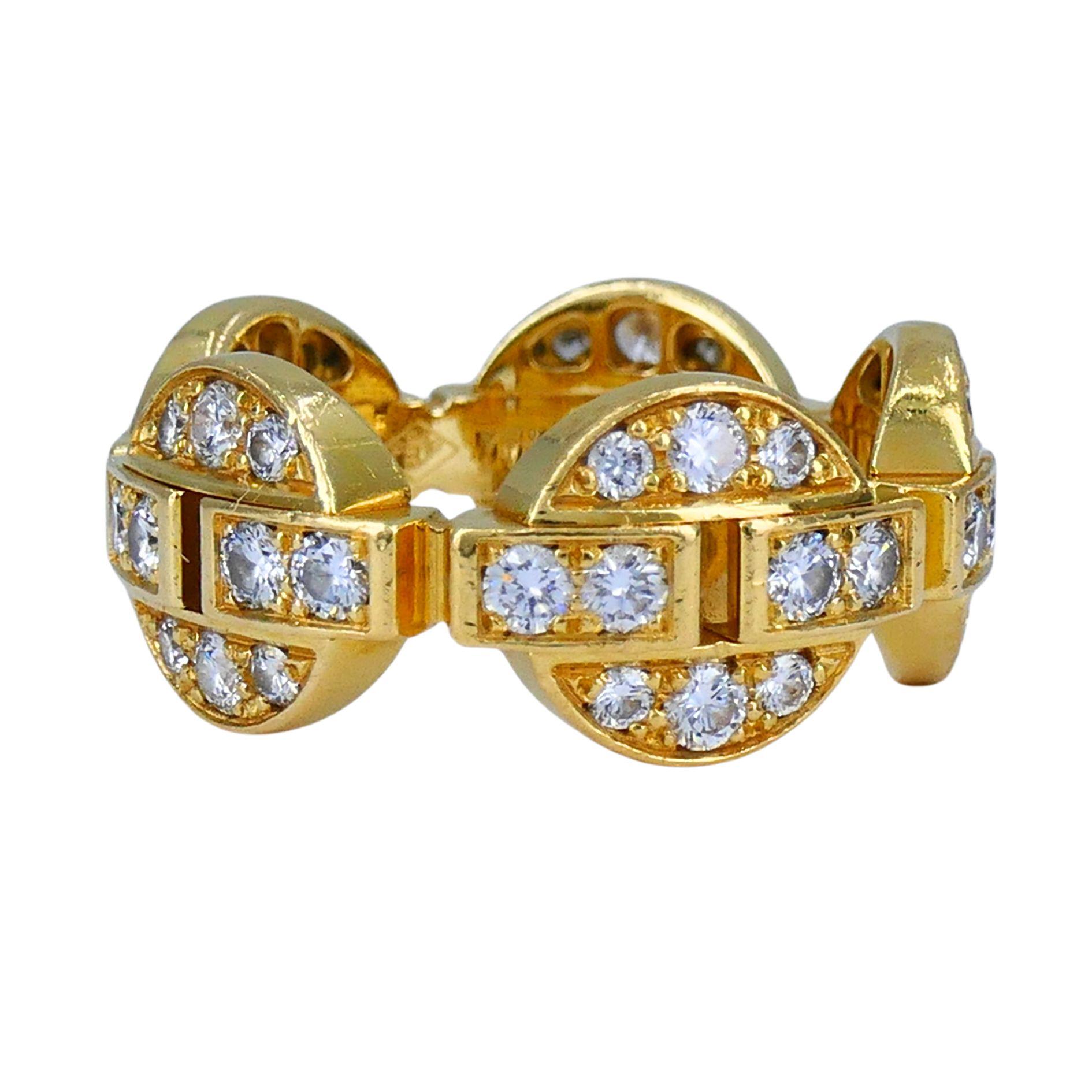 Bague en or 18k à diamants Cartier Maillon Unisexe en vente