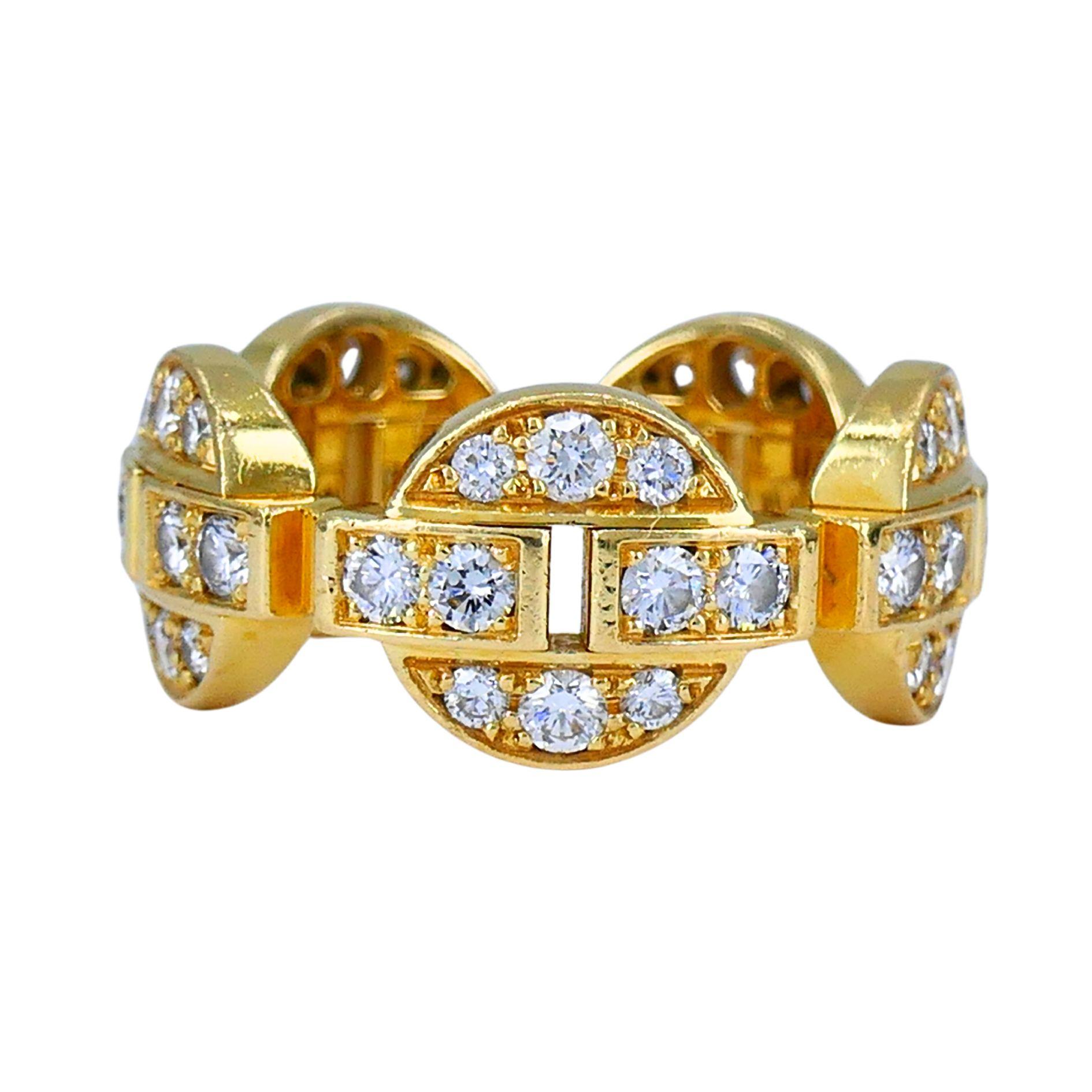 Taille brillant Bague en or 18k à diamants Cartier Maillon en vente