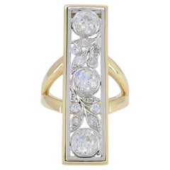 Vintage 14k Gold and Platinum Old European Cut Diamond Ring, circa 1940s