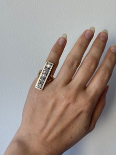 Vintage 14k Gold and Platinum Old European Cut Diamond Ring, circa 1940s