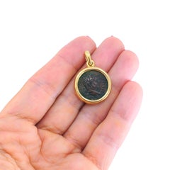Bvlgari Monete Ancient Roman Coin Pendant 18k Gold, Caracalla AD 211-217