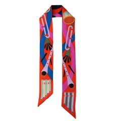Hermès Parade en Fanfare Silk Multicolored Twilly Scarf