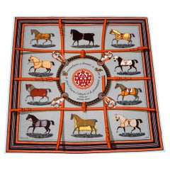 Hermes Couvertures et Tenues de Jour Equestrian Cotton Velvet Throw Blanket