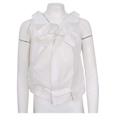 Issey Miyake 132 5. Top sin mangas transformable «Origami» en blanco metalizado de la colección STANDARD