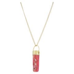 Vintage 14k Gold Coral Branch Pendant Necklace