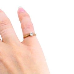 9k Yellow Gold .30 Carat Diamond Solitaire Ring J VS2 Size 4