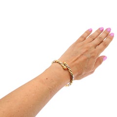 Vintage Cartier 18k Tricolor Gold Coral Torque Bracelet, 1990